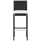 5 Piece Garden Bar Set with Cushions Poly Rattan Black