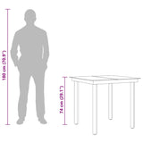 Garden Dining Table Black 80x80x74 cm Steel and Glass