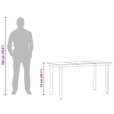 Garden Dining Table Black 140x70x74 cm Steel and Glass