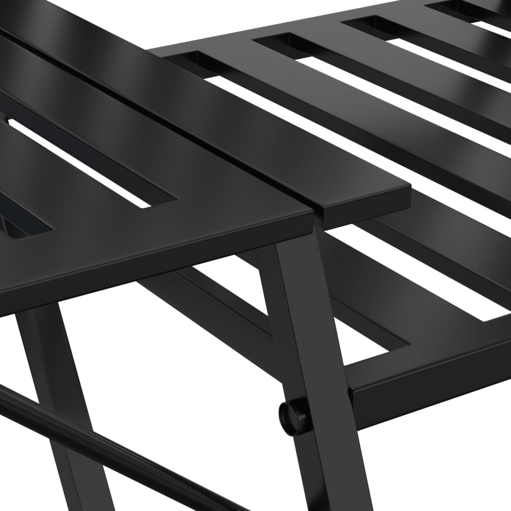 vidaXL 2-Seater Garden Bench 165 cm Black Steel