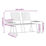 vidaXL 2-Seater Garden Bench 165 cm Black Steel
