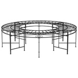 vidaXL Round Tree Bench Ø160 cm Black Steel