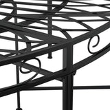 vidaXL Round Tree Bench Ø160 cm Black Steel