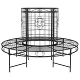 Round Tree Bench Ø137 cm Black Steel