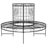 Round Tree Bench Ø137 cm Black Steel