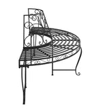 vidaXL Half Round Tree Bench Ã˜160 cm Black Steel