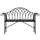 vidaXL 2-Seater Garden Bench 128 cm Black Steel
