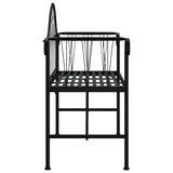 vidaXL 2-Seater Garden Bench 128 cm Black Steel