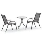 3 Piece Garden Bistro Set Grey