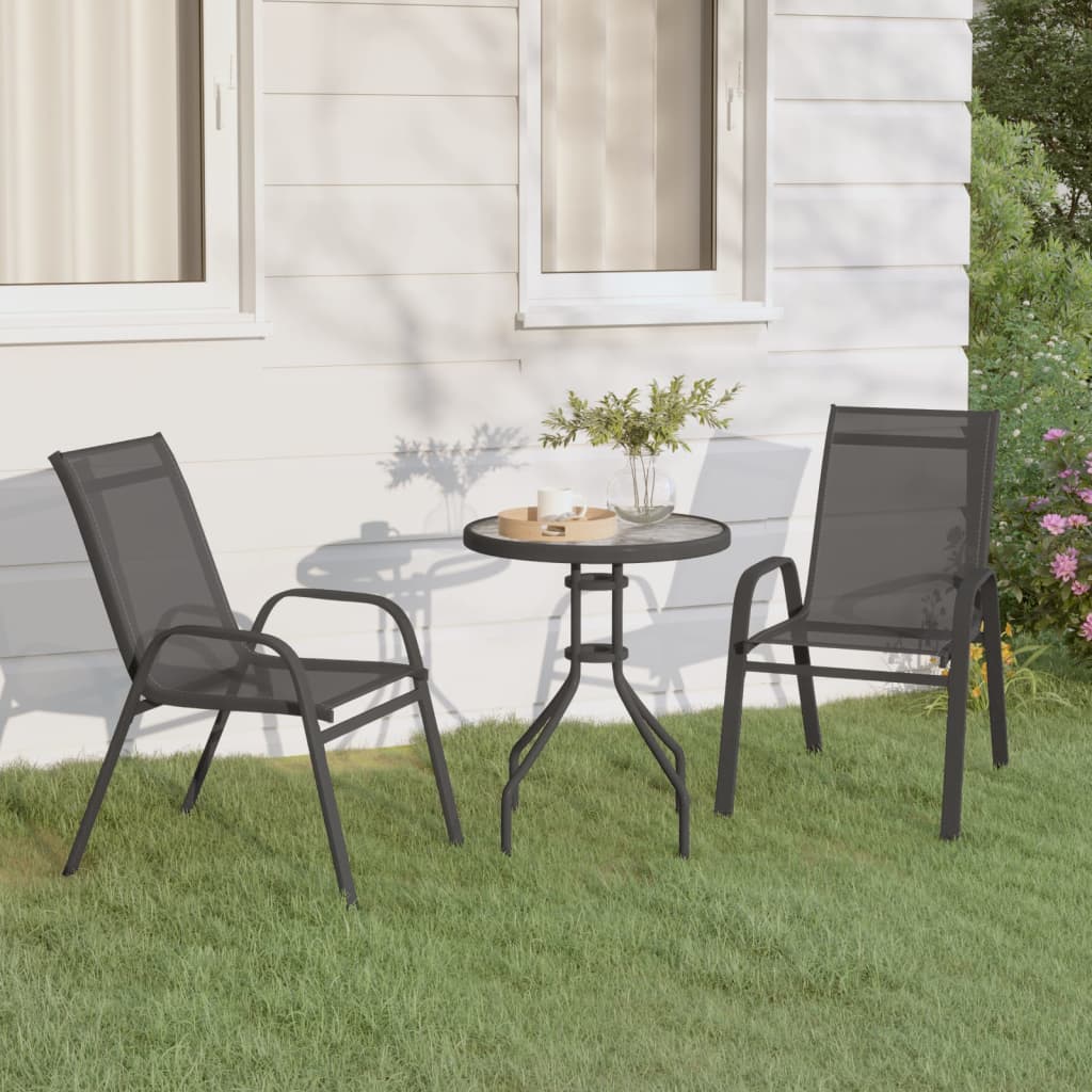 3 Piece Garden Bistro Set Grey