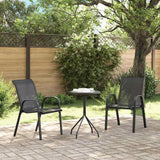 Stackable Garden Chairs 2 pcs Black Textilene Fabric