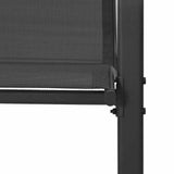 Stackable Garden Chairs 2 pcs Black Textilene Fabric