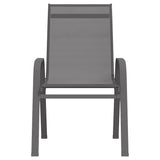 vidaXL Stackable Garden Chairs 2 pcs Grey Textilene Fabric