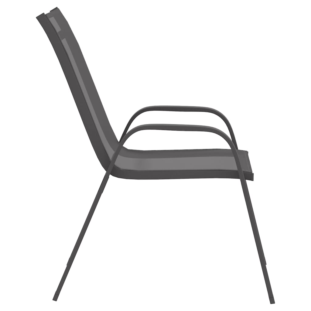 vidaXL Stackable Garden Chairs 2 pcs Grey Textilene Fabric