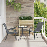 Stackable Garden Chairs 2 pcs Grey Textilene Fabric