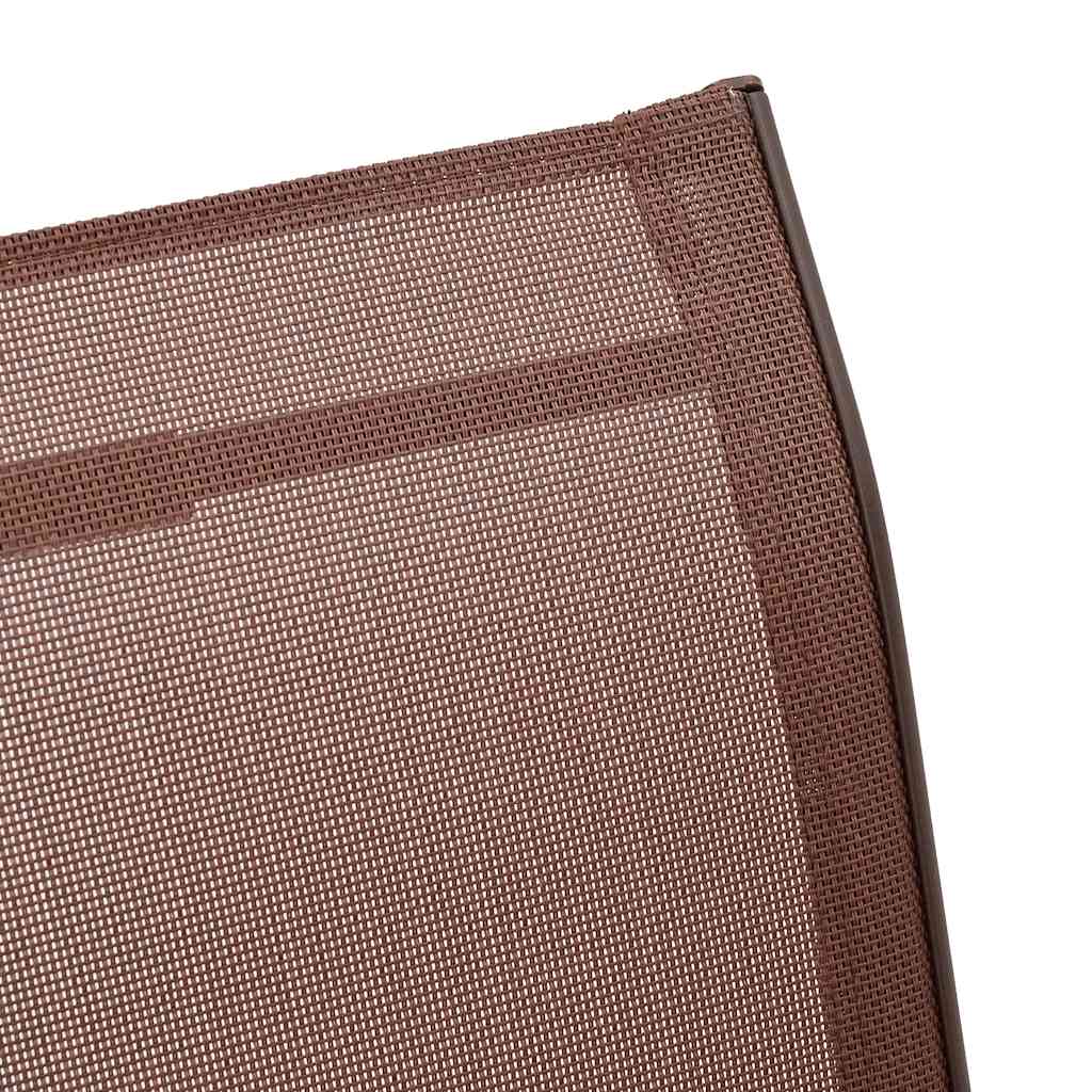 Stackable Garden Chairs 2 pcs Brown Textilene Fabric