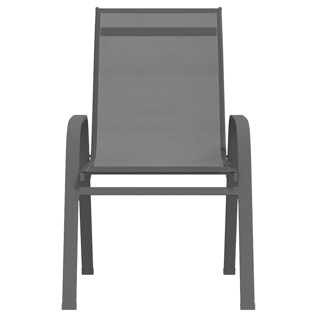 vidaXL Stackable Garden Chairs 4 pcs Grey Textilene Fabric