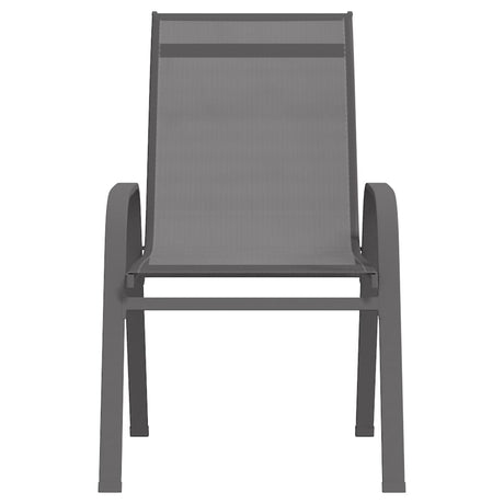 Stackable Garden Chairs 4 pcs Grey Textilene Fabric