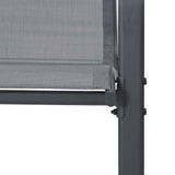 Stackable Garden Chairs 4 pcs Grey Textilene Fabric