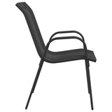 Stackable Garden Chairs 6 pcs Black Textilene Fabric