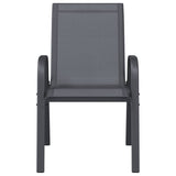 Stackable Garden Chairs 6 pcs Grey Textilene Fabric