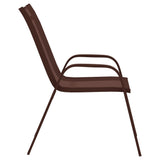 Stackable Garden Chairs 6 pcs Brown Textilene Fabric