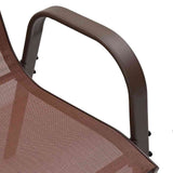 Stackable Garden Chairs 6 pcs Brown Textilene Fabric