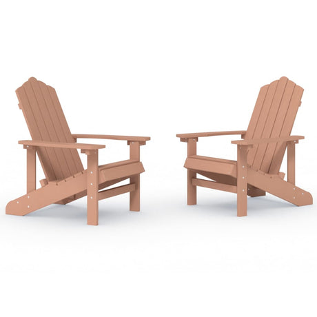 Garden Adirondack Chairs 2 pcs HDPE Brown