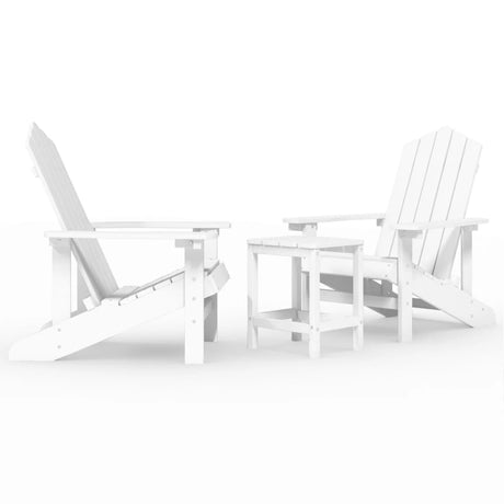 Garden Adirondack Chairs with Table HDPE White