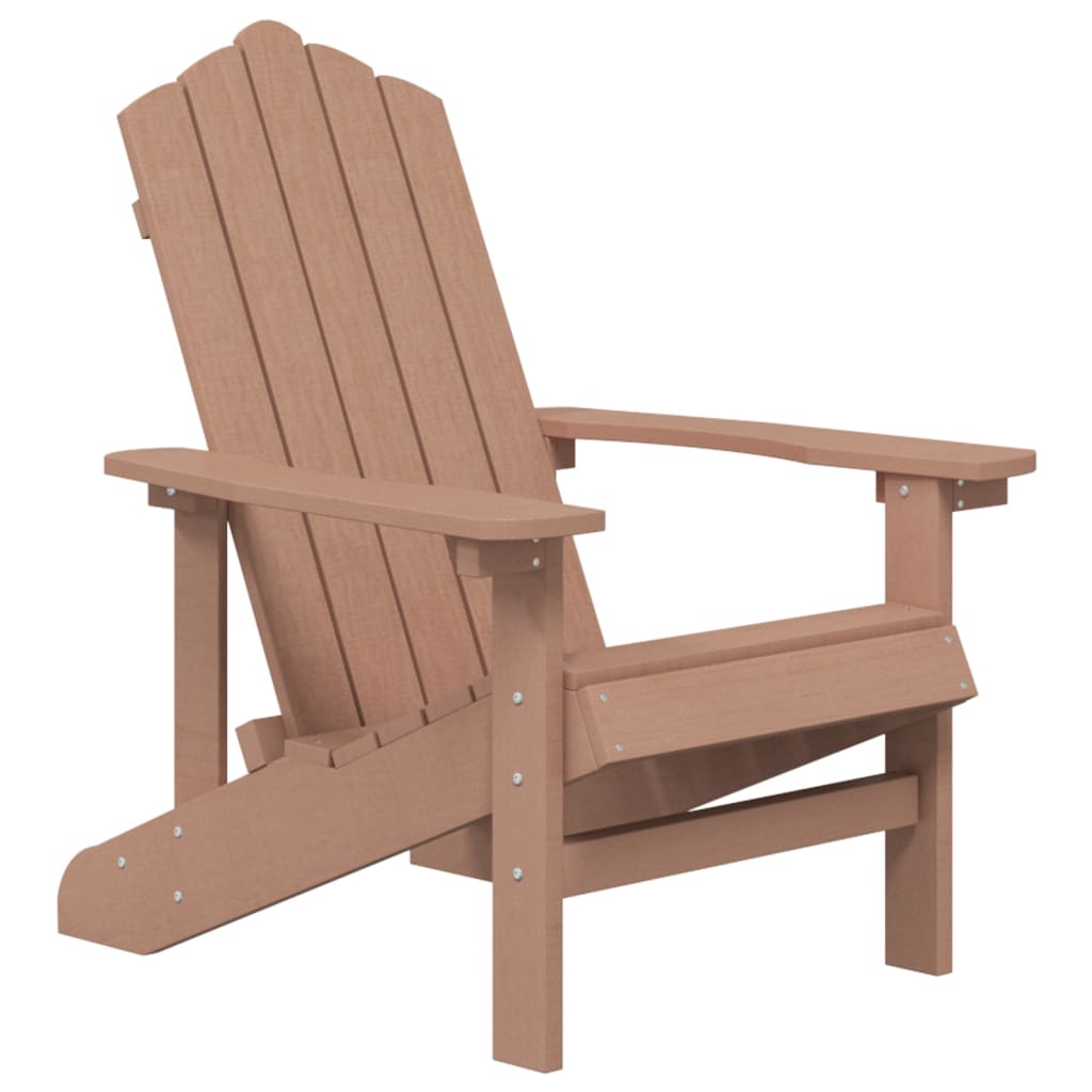 Garden Adirondack Chairs with Table HDPE Brown