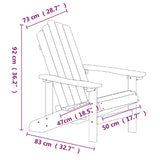 Garden Adirondack Chairs with Table HDPE Brown