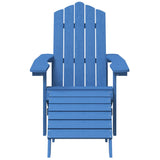 Garden Adirondack Chairs with Footstool & Table HDPE Aqua Blue