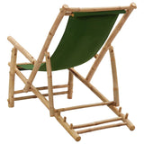 vidaXL Deck Chair Bamboo and Canvas Green