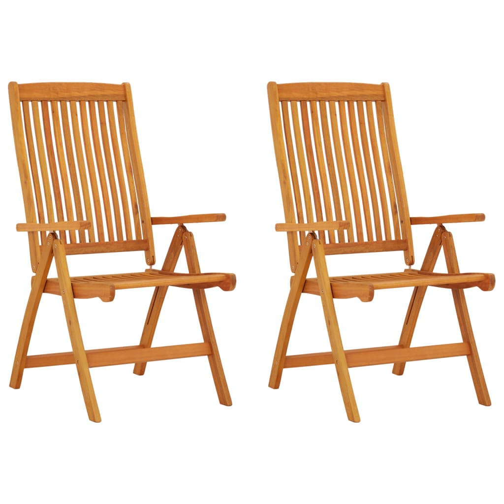 vidaXL Folding Garden Chairs 2 pcs Solid Wood Eucalyptus