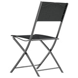 vidaXL Folding Outdoor Chairs 2 pcs Black Steel and Textilene