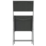 vidaXL Folding Outdoor Chairs 2 pcs Black Steel and Textilene