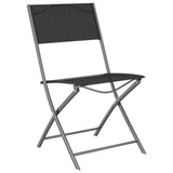 vidaXL Folding Outdoor Chairs 4 pcs Black Steel and Textilene