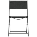 vidaXL Folding Outdoor Chairs 4 pcs Black Steel and Textilene