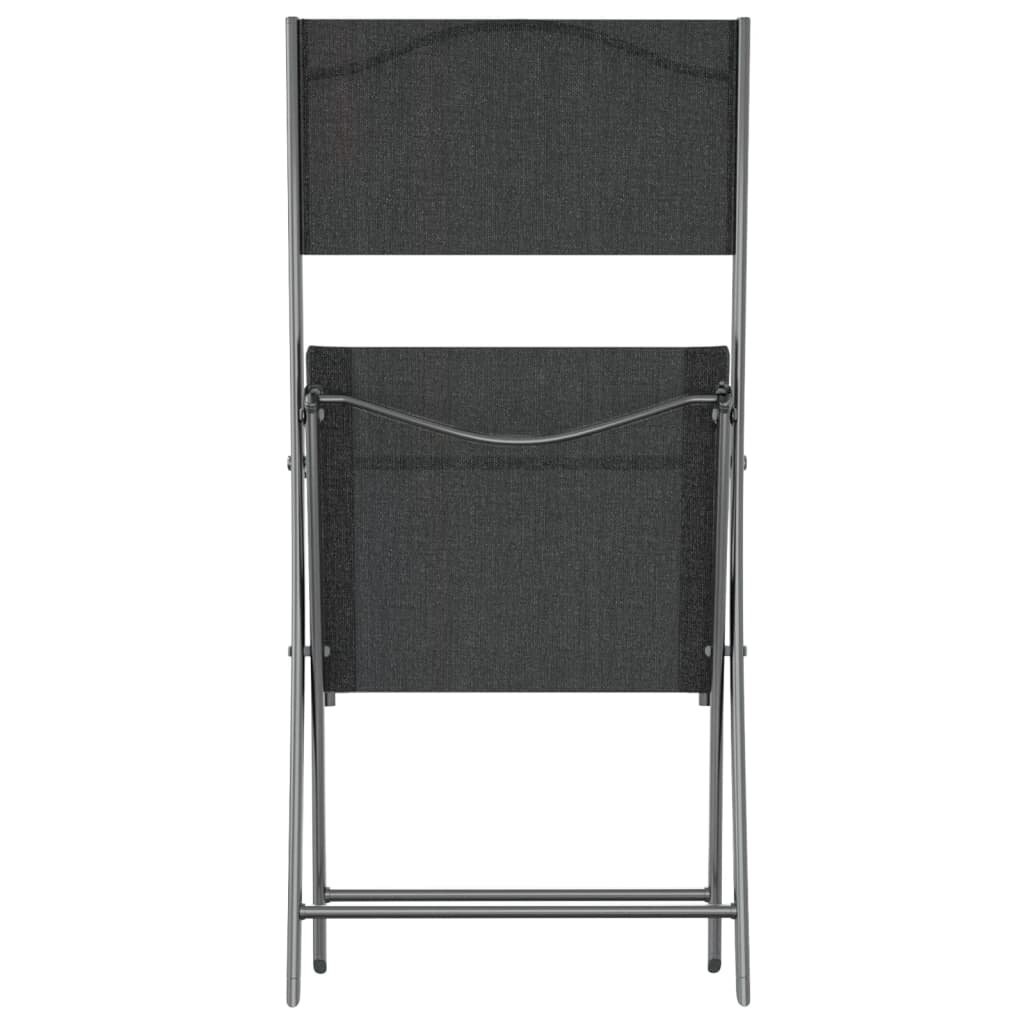 vidaXL Folding Outdoor Chairs 4 pcs Black Steel and Textilene