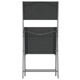 Folding Outdoor Chairs 4 pcs Black Steel and Textilene