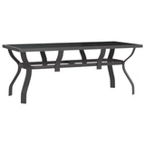 Garden Table Grey and Black 180x80x70 cm Steel and Glass