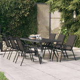 Garden Table Grey and Black 180x80x70 cm Steel and Glass