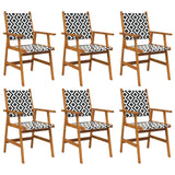 Garden Chairs 6 pcs Solid Acacia Wood