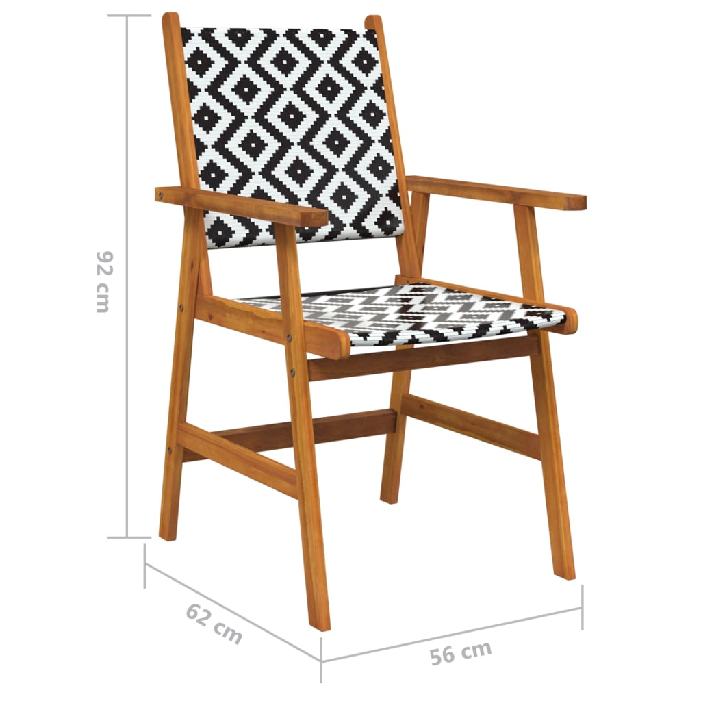 Garden Chairs 6 pcs Solid Acacia Wood