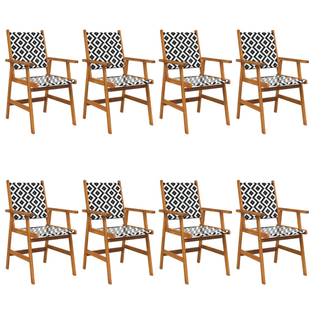 Garden Chairs 8 pcs Solid Acacia Wood