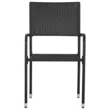 vidaXL Garden Dining Chairs 6 pcs Stackable Black Poly Rattan