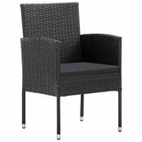 vidaXL Garden Chairs with Black Cushions 2 pcs Black Poly Rattan