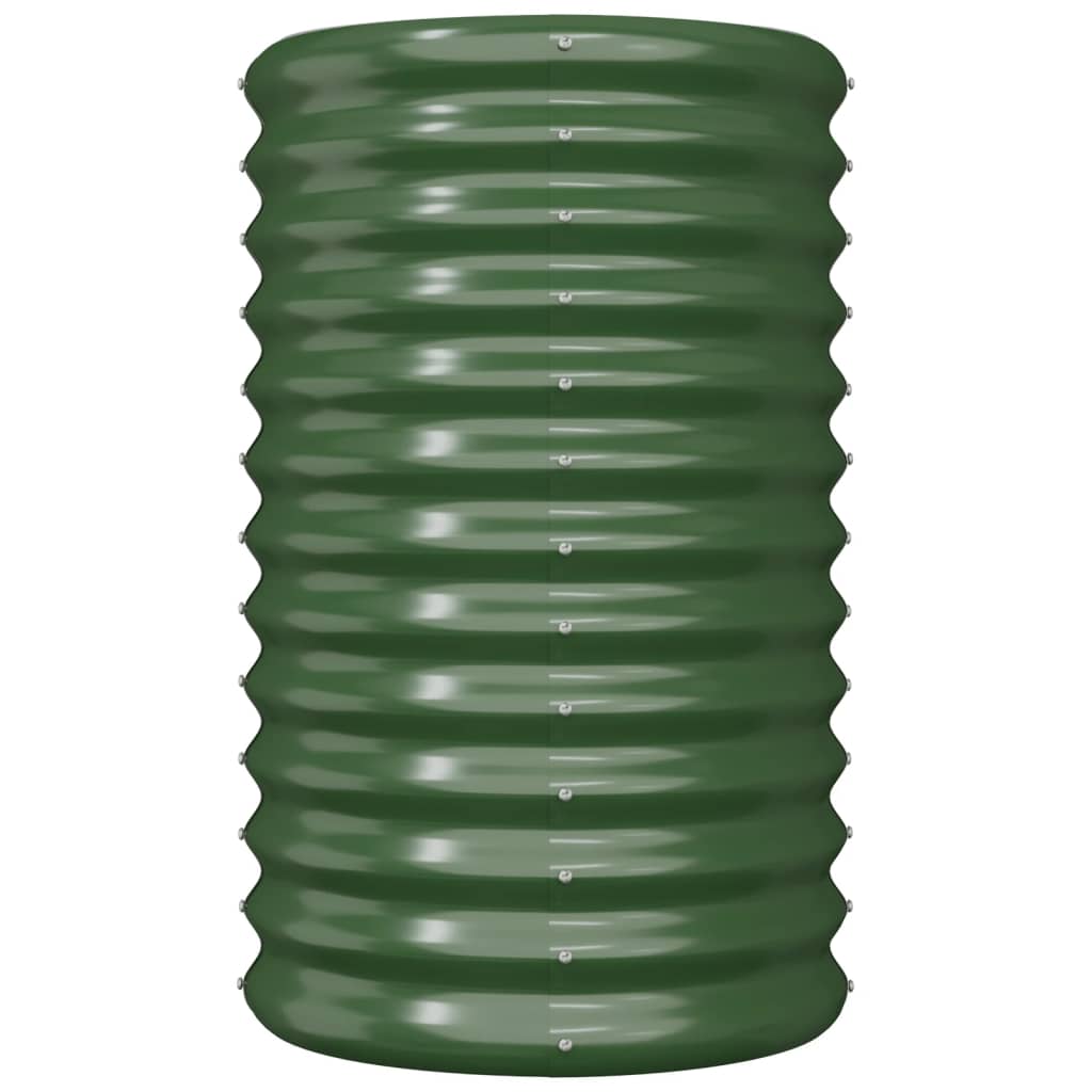 Garden Planter Galvanised Steel 40x40x68 cm Green