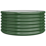 Garden Planter Galvanised Steel 80x80x36 cm Green