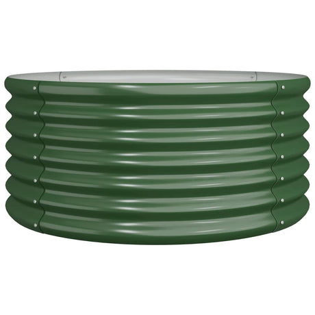 Garden Planter Galvanised Steel 80x80x36 cm Green